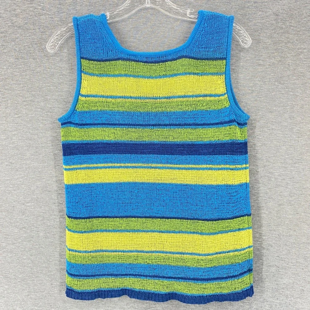 Uniform John Paul Richard Sleeveless Sweater Striped Tank M‎ Knit Resortwear - Picture 3 of 6